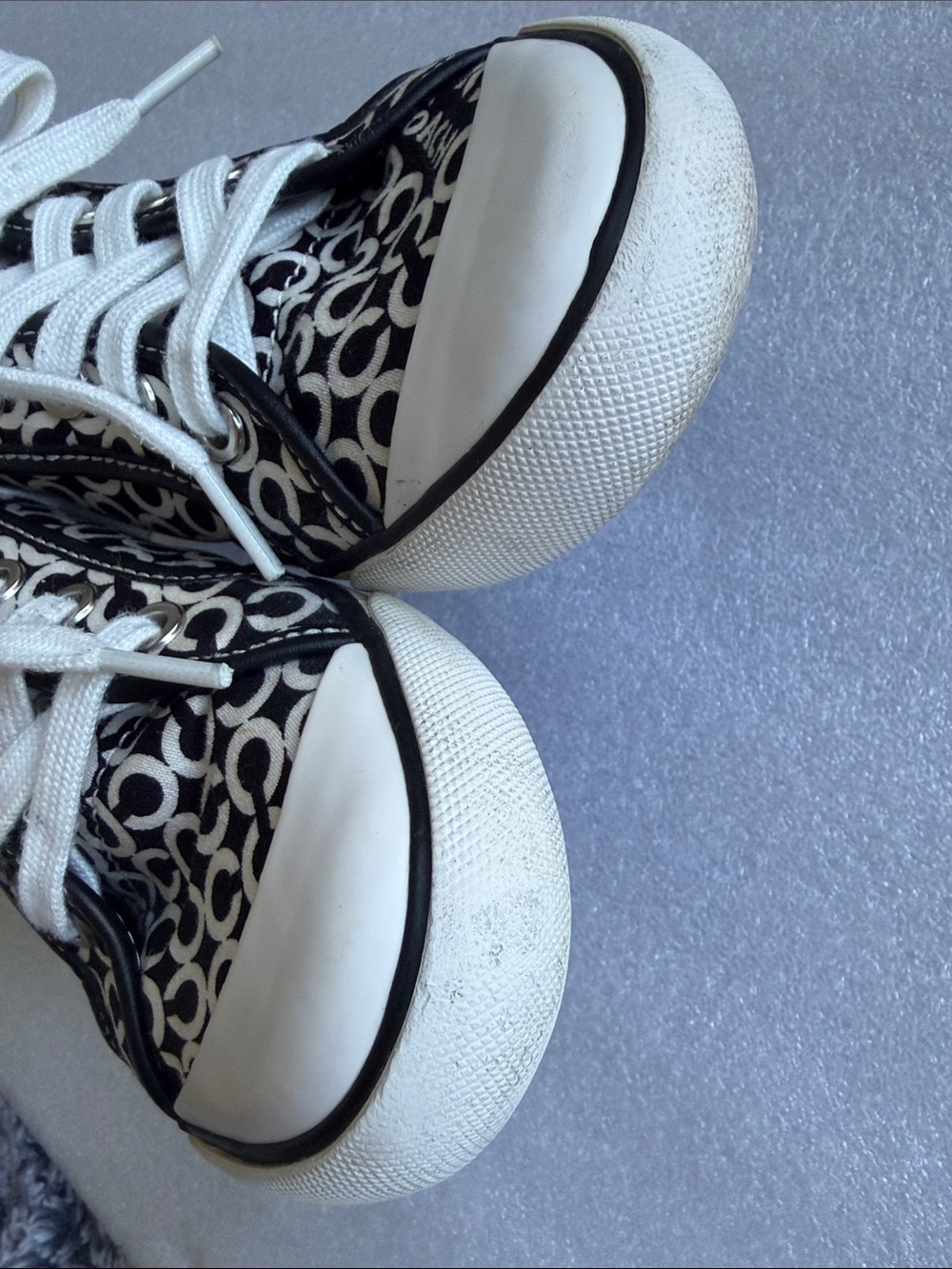 COACH Barrett Signature C Black White Canvas / Leather Sneakers Women’s Size 6.5 - Picture 10 of 15